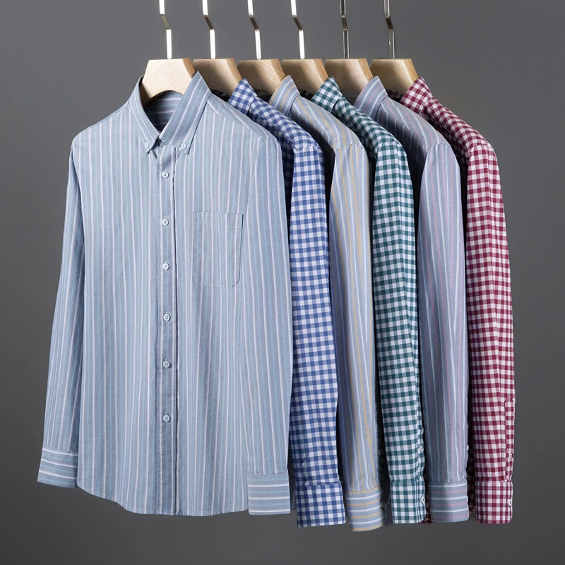 Camisa Masculina de Manga Long - Oxford Cotton Casual Shirt Business avaliação e preço